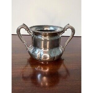 Antique Silverplate Sugar Bowl Forbes Silver Co Quadruple Plate No 627 1890s